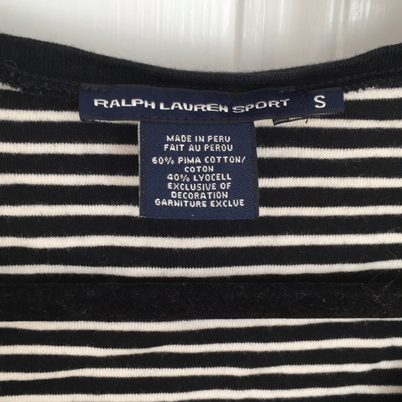 rl sport black and white striped long sleeve - Picture 2 of 5